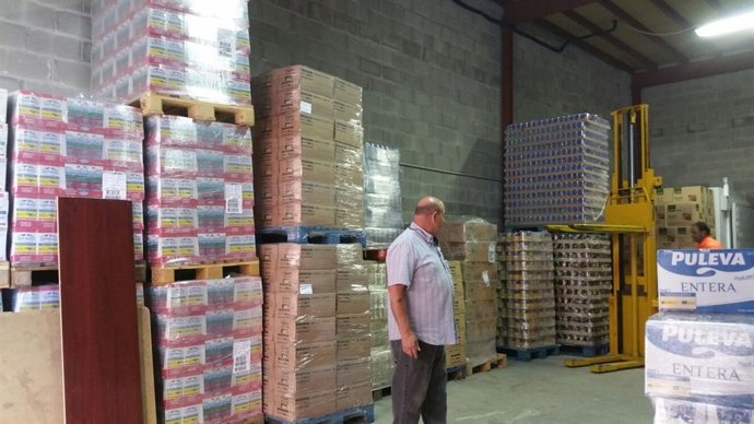 Lotes con los alimentos que se van a repartir