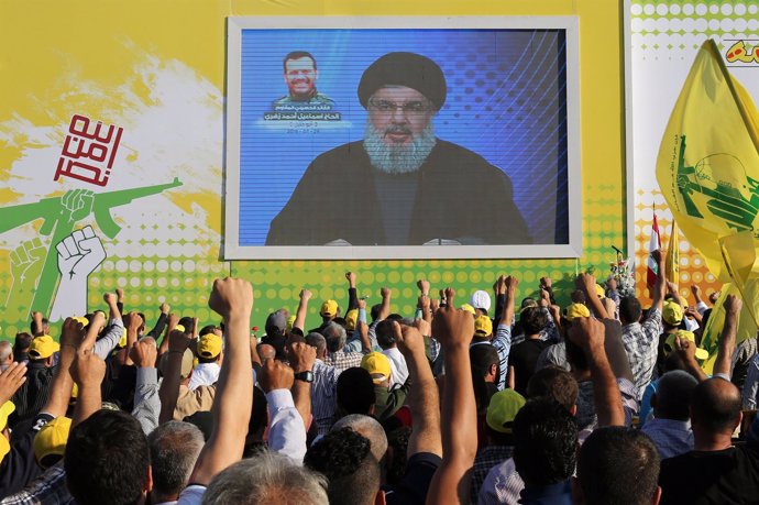 Discurso de Nasralá, líder de Hezbolá, ante sus seguidores