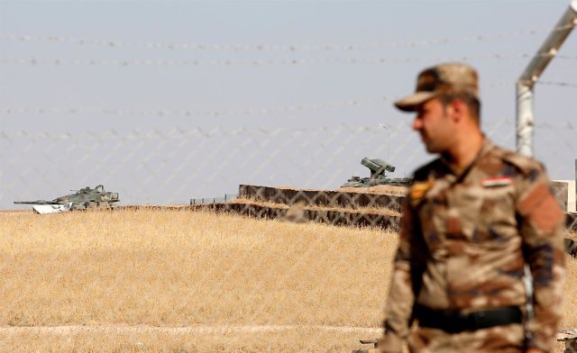 Tanque turco en la base de Bashiqa (Irak)
