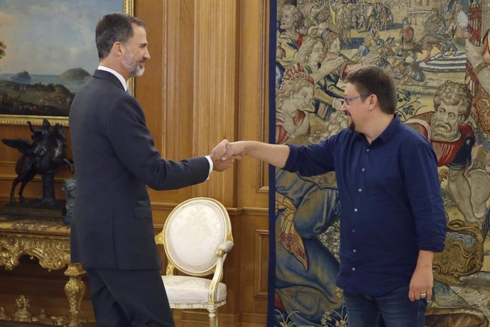 El rey Felipe recibe al al portavoz de En Común Podem, Xavier Domènech