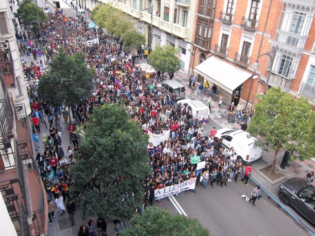 Manifestación de estudiantes en Valladolid
