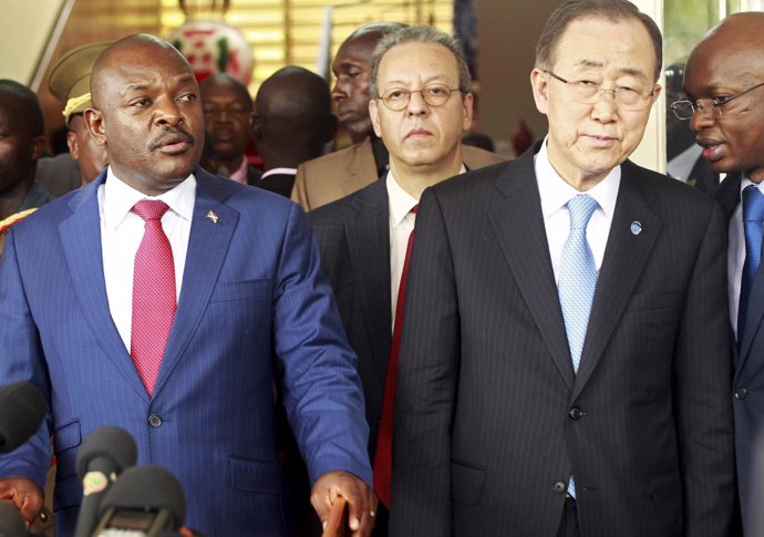 El presidente de Burundi, Pierre Nkurunziza, y Ban Ki Moon
