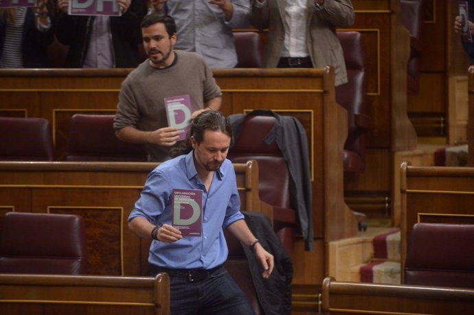 Protesta de Podemos en el Congreso