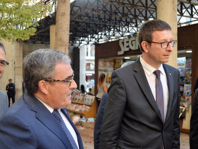 El conseller Carles Mundó y el alcalde de Lleida Àngel Ros
