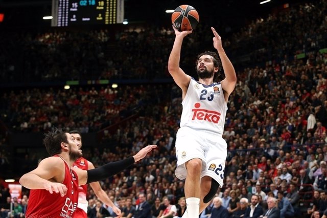 Sergio Llull ante el Armani Milano