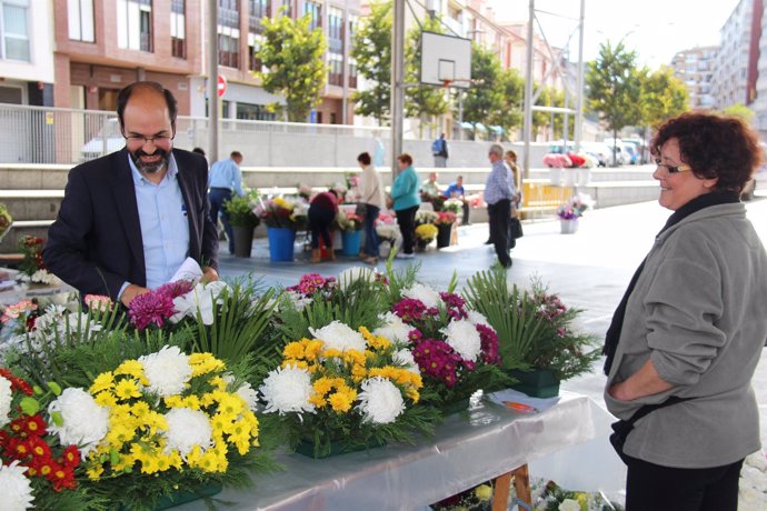 Mercado de flores por Todos los Santos