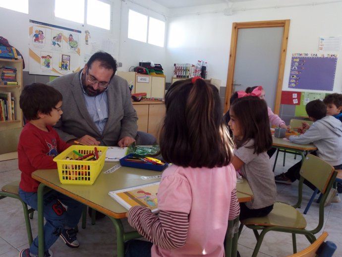 Germán González con los alumnos de El Temple