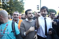 Garzón, Mayoral y Monedero hacen acto de presencia en la protesta 'Rodea el Congreso'