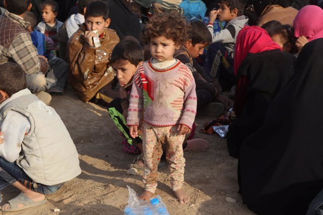 Niño refugiado de Mosul