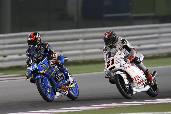 Aron Canet y Francesco Bagnaia en el gran premio de Qatar
