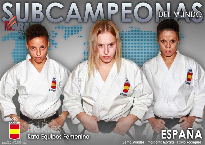 Margarita Morata, Paula Nieto y Gema Morales kata karate