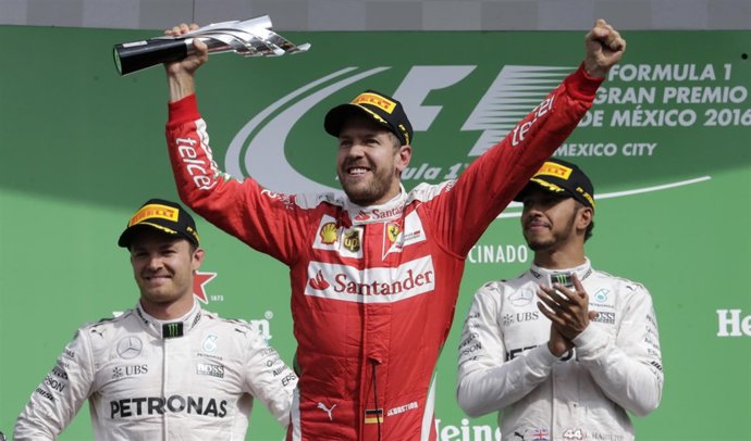 Sebastian Vettel Nico Rosberg Lewis Hamilton México