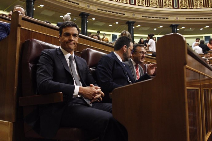 Pedro Sánchez en el debate de investidura en el Congreso