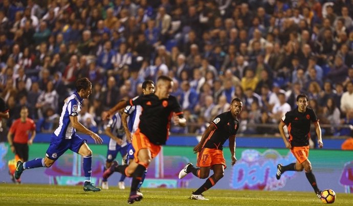 Rodrigo en el Deportivo-Valencia