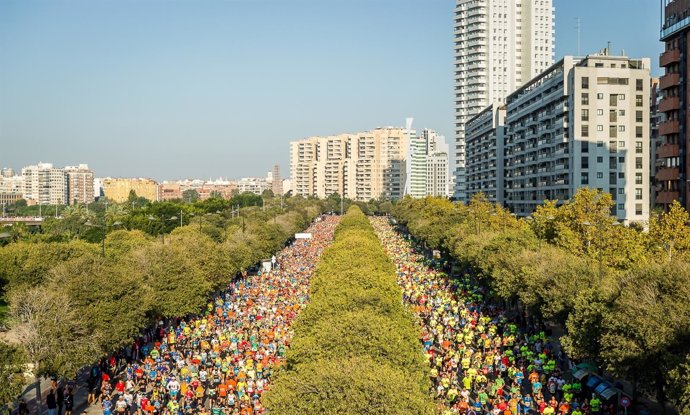 El Maratón de Valencia desde una imagen aérea