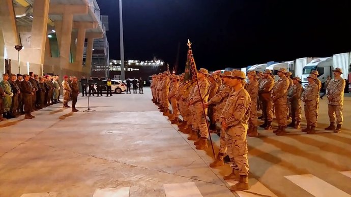 Militares españoles parten desde Melilla para un misión internacional en Irak