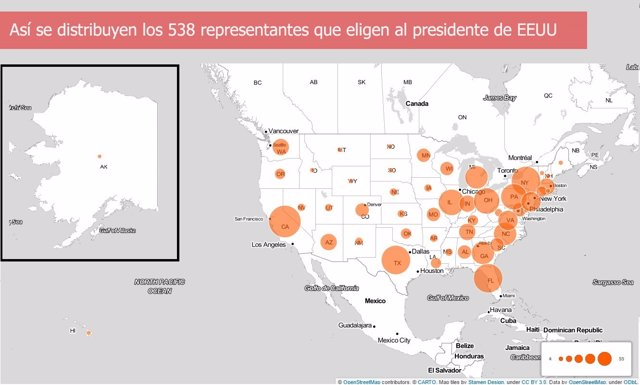 Composición del Colegio Electoral en Estados Unidos