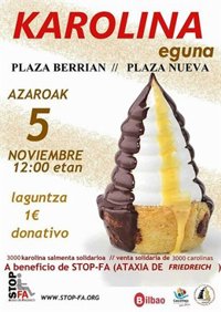 Los pasteleros de Bizkaia repartirán este sábado 3.000 carolinas en Bilbao para luchar contra la Ataxia de Friedreich