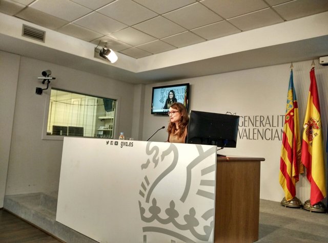 Oltra en la rueda de prensa posterior al pleno del Consell