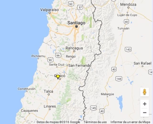 Ubicación del terremoto de Chile