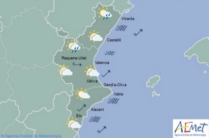 Predicción del tiempo en la Comunitat para este sábado