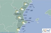 Intervalos nubosos y probabilidad de lluvias en el interior de Valencia y Castellón