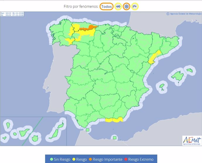 Mapa meteorológico de España