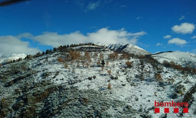 Superficie quemada por el fuego en La Guingueta d'Àneu (Lleida)