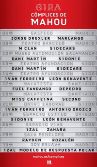 Salen a la venta las entradas para los conciertos en Asturias de la gira 'Cómplices de Mahou' 