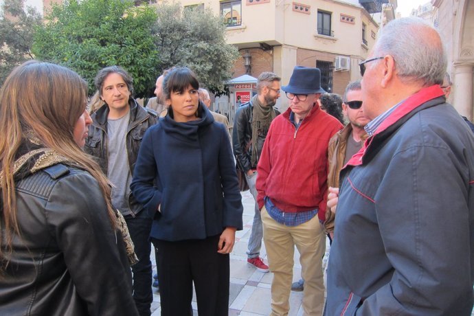 Teresa Rodríguez, en su visita a Jaén.