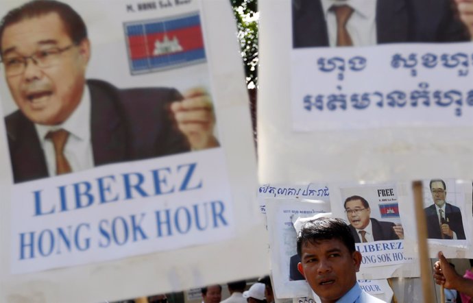 Manifestación a favor del senador camboyano Hong Sok Hour