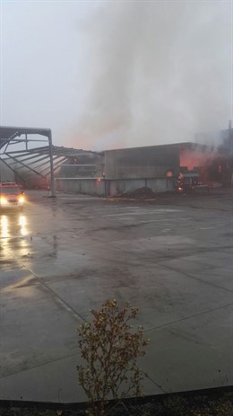 Incendio en Maderas Goiriz, en Vilalba (Lugo)