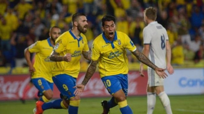 Araujo celebra un gol en Las Palmas - Real Madrid