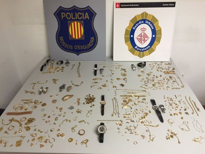 Joyas decomisadas por Mossos y Urbana