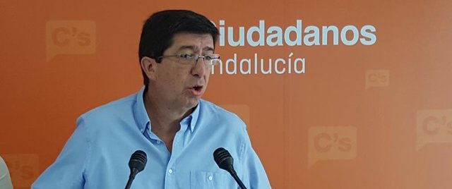 El presidente y portavoz de C's en el Parlamento andaluz, Juan Marín