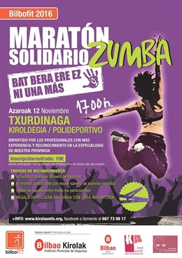 Cartel del Maratón Solidario de Zumba