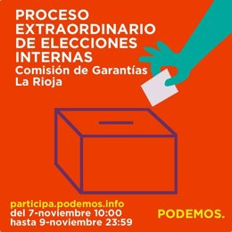 Cartel Podemos La Rioja para participar en votación Comisión Garantías