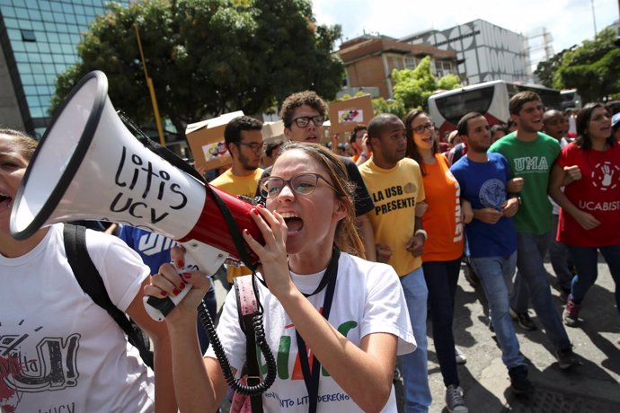 Protesta estudiantil en Venezuela