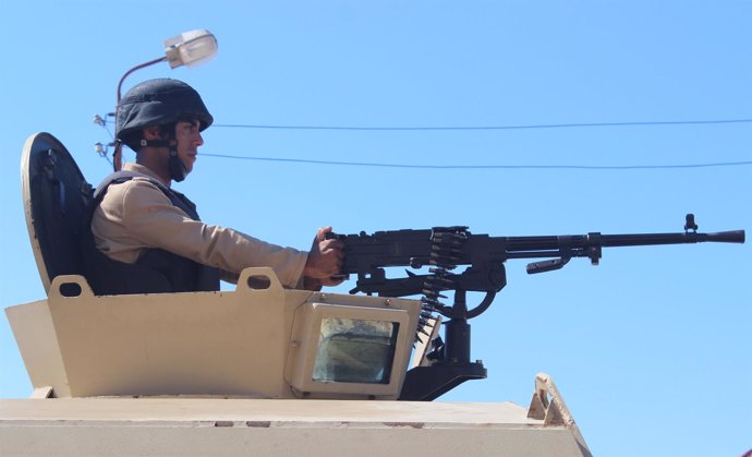 Un militar egipcio en El Arish