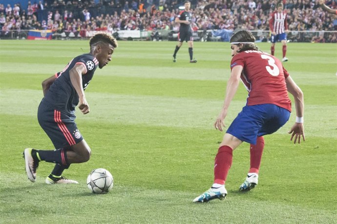 Coman y Filipe Luis, Champions League, Atlético de Madrid-Bayern de Múnich