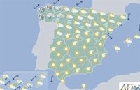 Las lluvias localmente fuertes afectarán mañana norte peninsular y las temperaturas serán normales para la época