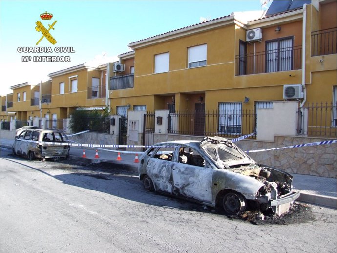Imagen del vehículo quemado