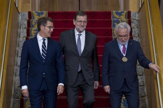 Feijóo, Rajoy y Miguel Santalices