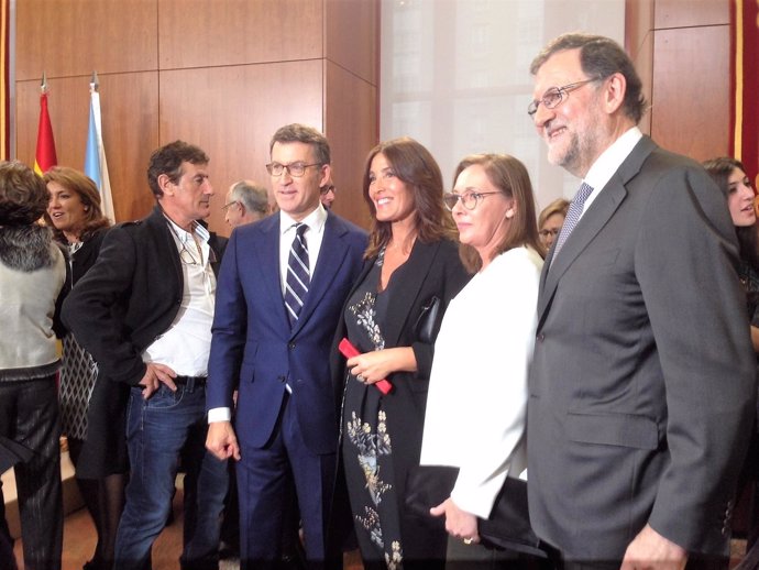 Feijóo, Eva Cárdenas, Viri Fernández y Mariano Rajoy