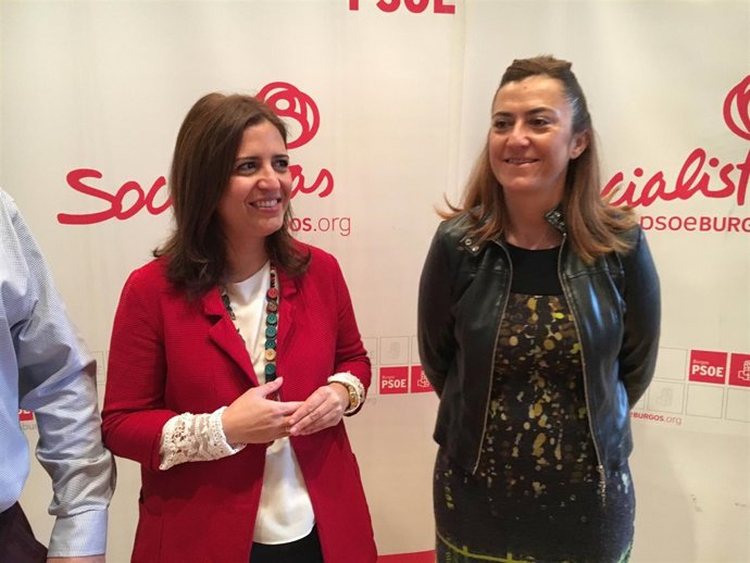 Esther Peña (izda) y Virginia Barcones (dcha) en la Jornada del PSOE de Burgos