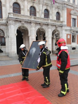 Una de las piezas sustraida del Ayunmtamiento de Valladolid durante el simulacro