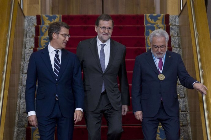 Feijóo, Rajoy y Miguel Santalices en la toma de posesión 2016