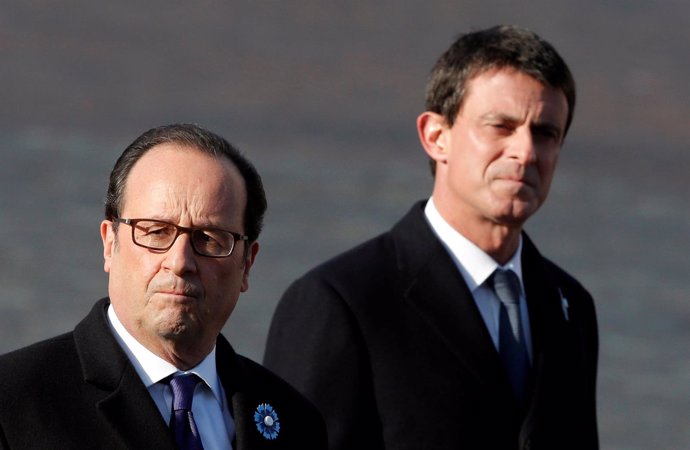 Manuel Valls, primer ministro y François Hollande, presidente