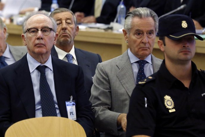 Rodrigo Rato y Miguel Blesa en el juicio por las tarjetas black