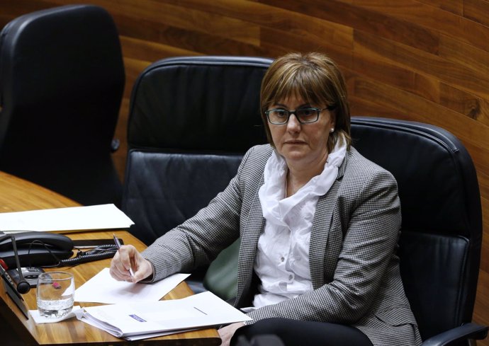 La consejera Pilar Varela, durante el Pleno. 